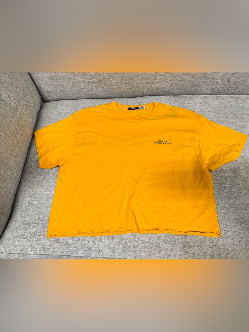 BDG Bright Yellow Boxy Graphic Crop Tee